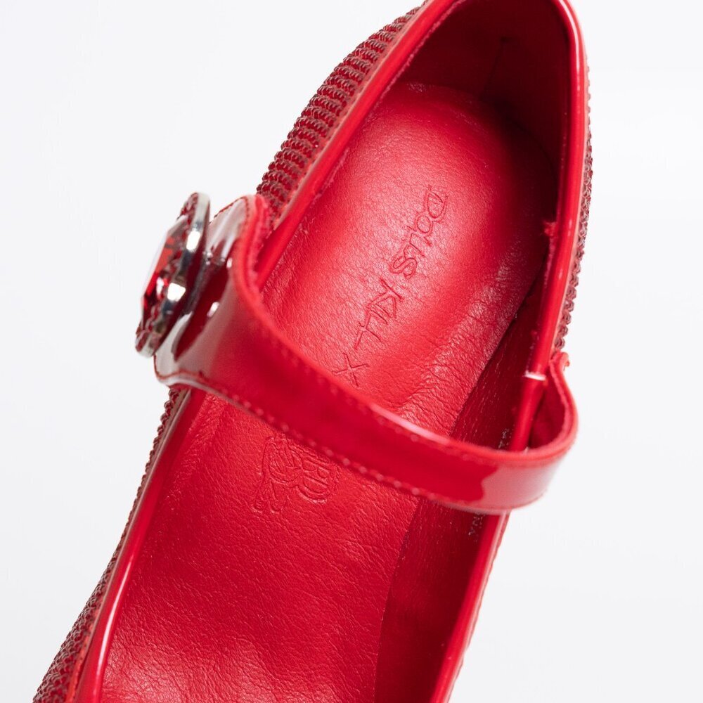 Dolls Kill Red Glitter Platform Mary Jane Heels - Picture 14 of 16